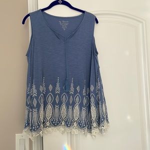 Chico’s light blue blouse size 2 worn twice excellent condition